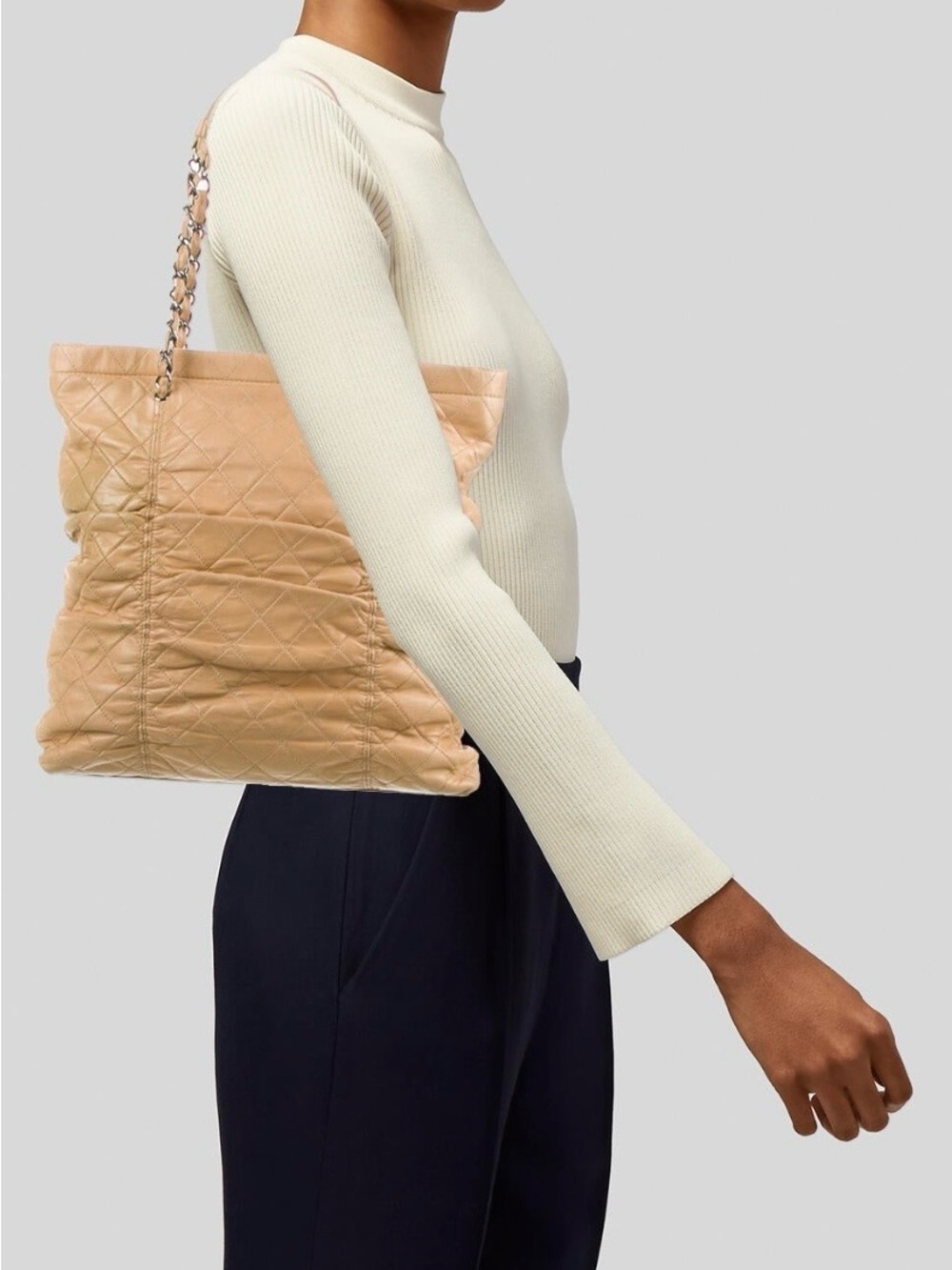 Chanel Quilted Lambskin Leather Sharpei Bag